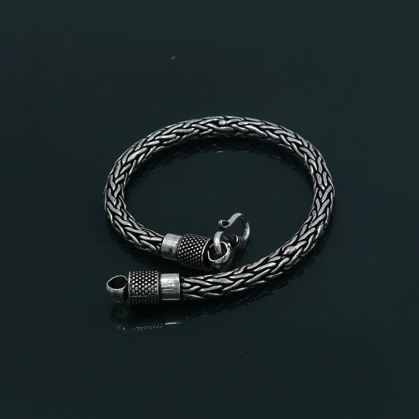 8"/ 8.5" 5mm 925 sterling silver wheat design chain customized design handmade silver bracelet unisex indian tribal jewelry sbr756 - TRIBAL ORNAMENTS