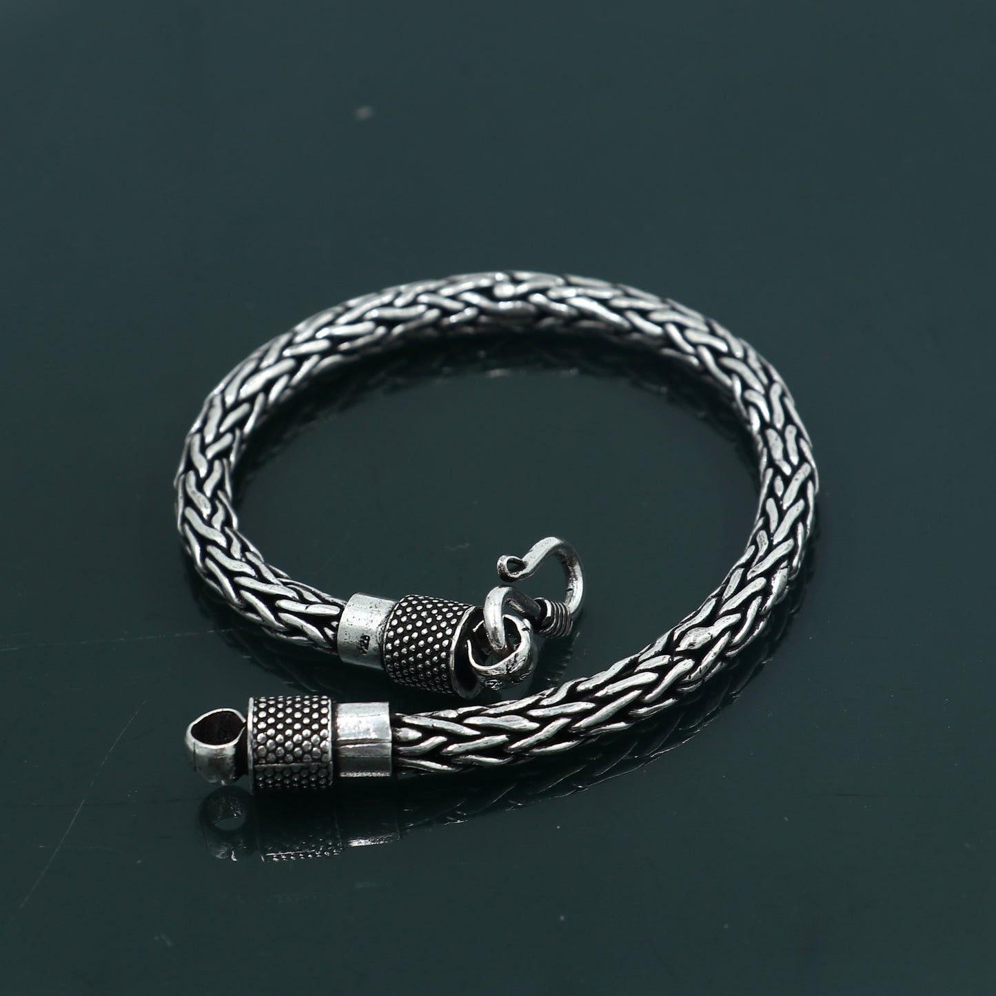 8"/ 8.5" 5mm 925 sterling silver wheat design chain customized design handmade silver bracelet unisex indian tribal jewelry sbr756 - TRIBAL ORNAMENTS