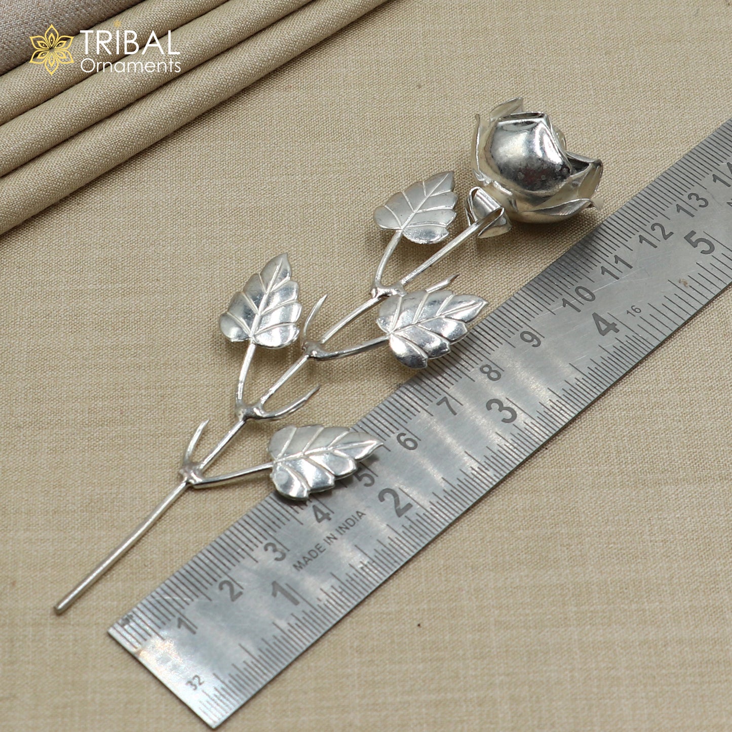 925sterling silver Rose flower puja god temple article, silver worshipping article su1342
