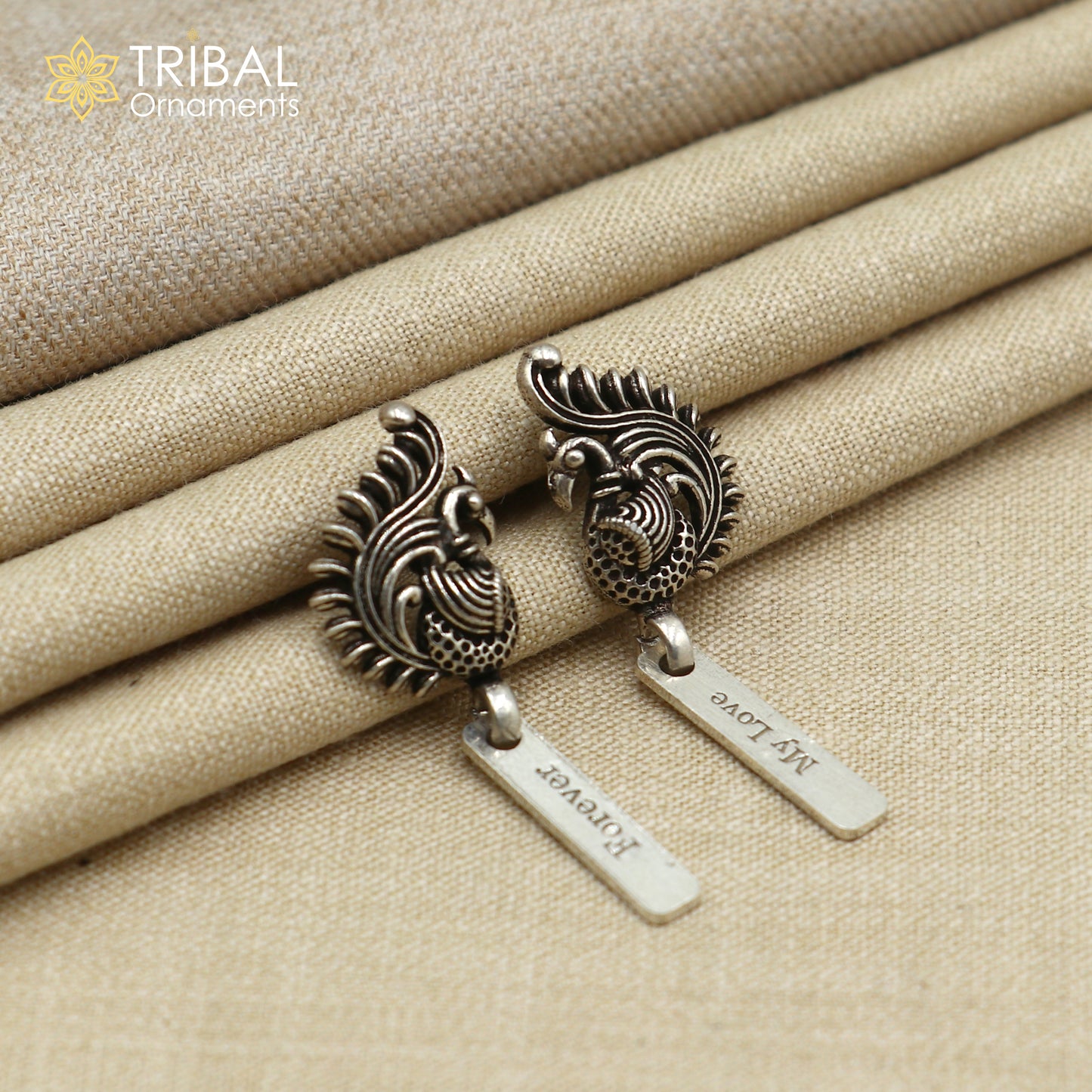 925 sterling silver vintage peacock design ethnic stud earring s1373