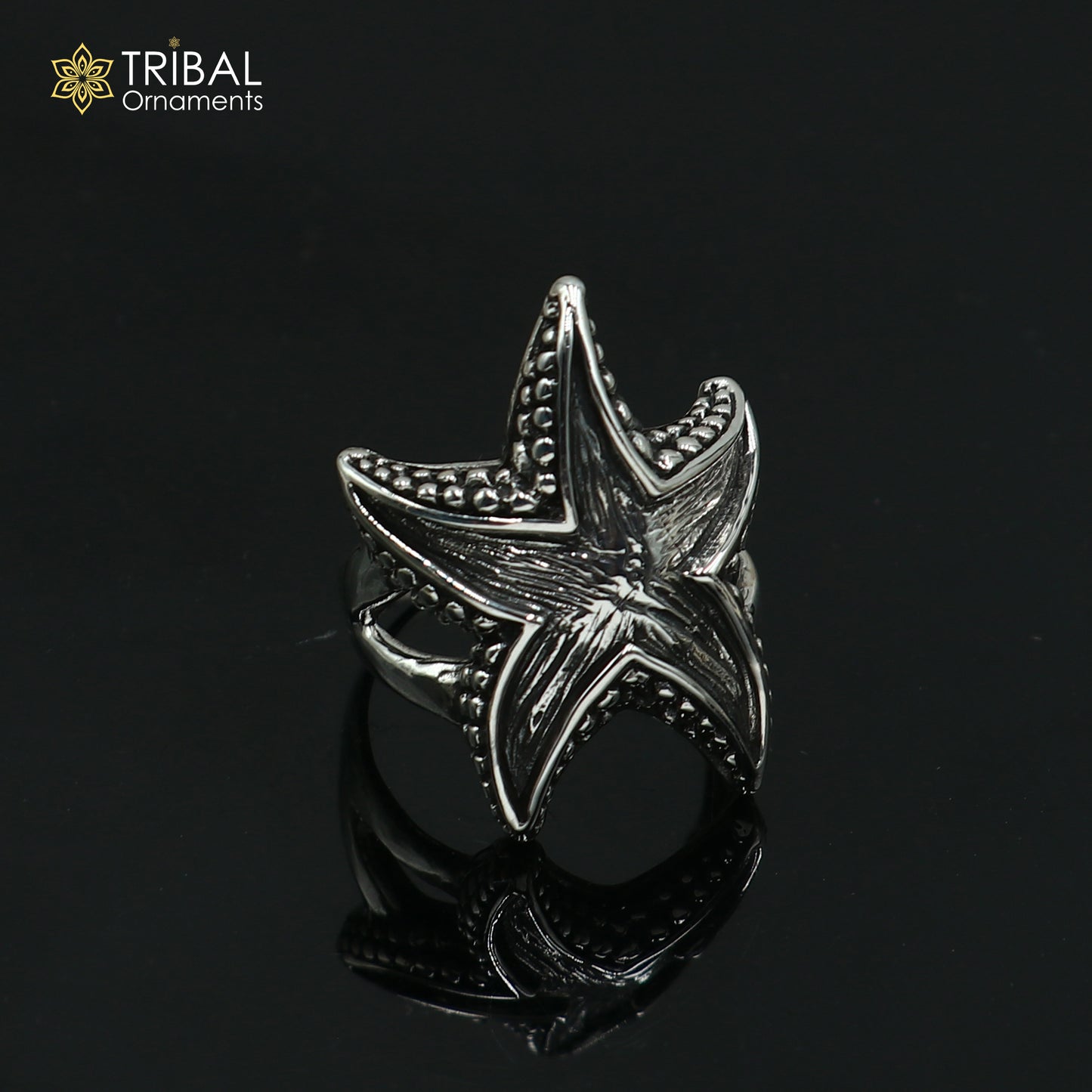 925 sterling silver star design stylish ring men's Jewelry sr784