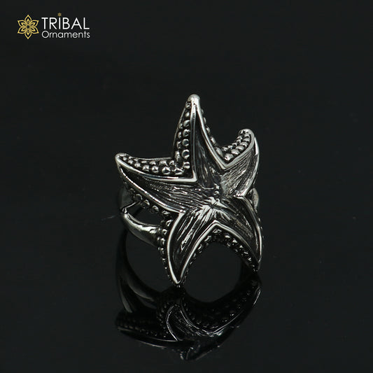 925 sterling silver star design stylish ring men's Jewelry sr784