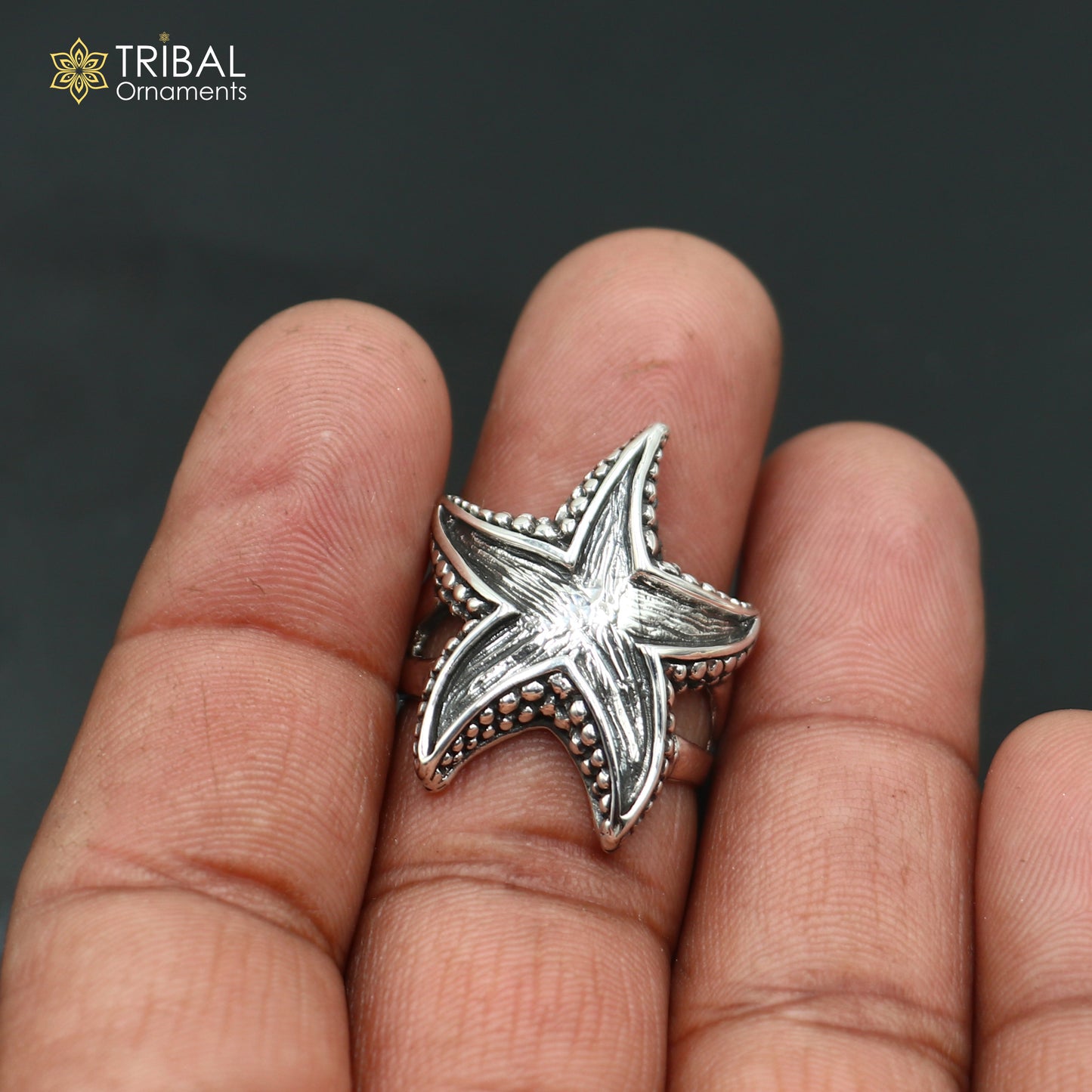 925 sterling silver star design stylish ring men's Jewelry sr784