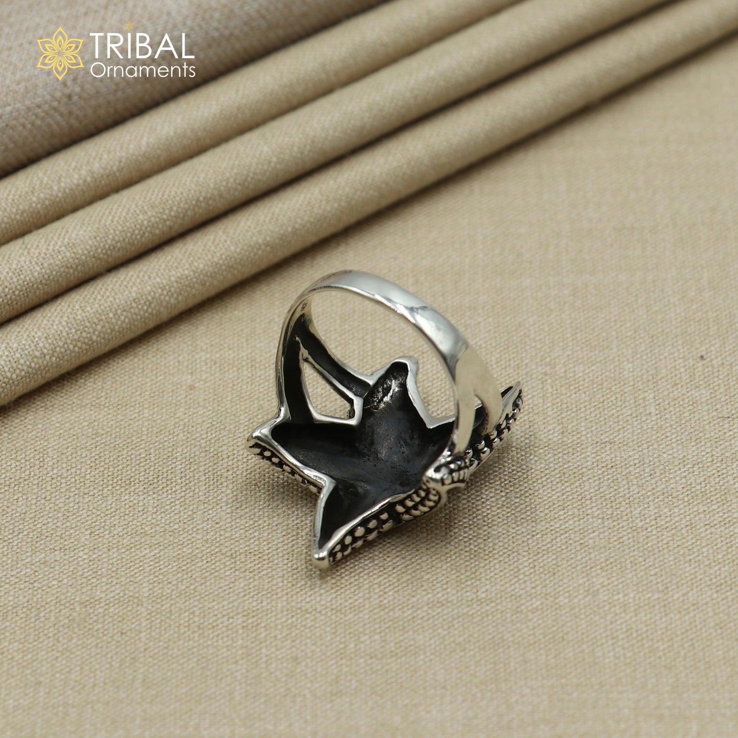 925 sterling silver star design stylish ring men's Jewelry sr784