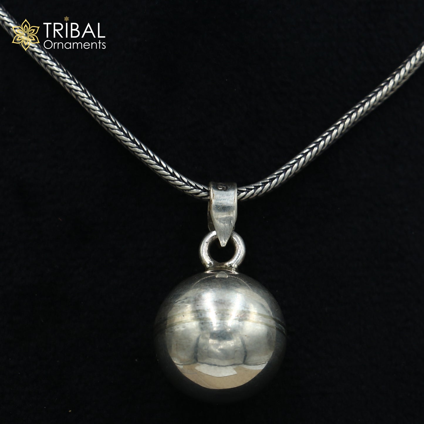 925 sterling silver ball design pet cat jingling Pendant tribal jewellery nsp1062