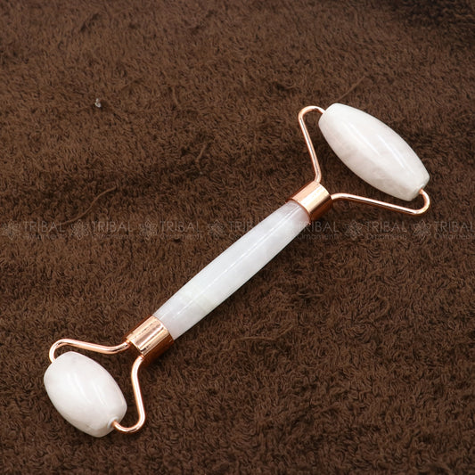 Facial Massage Roller handmade rose quartz roller Facial Massage Roller for Body, Face, Neck, Eyes art797 - TRIBAL ORNAMENTS