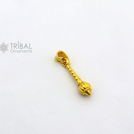 925 sterling silver or gold polished handmade Lord hanuman mace bgota/gada sakha design stylish pendant nsp885 - TRIBAL ORNAMENTS