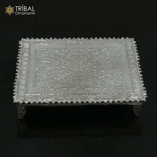 925 Sterling silver square shape bazot / chouki pooja utensils su1349