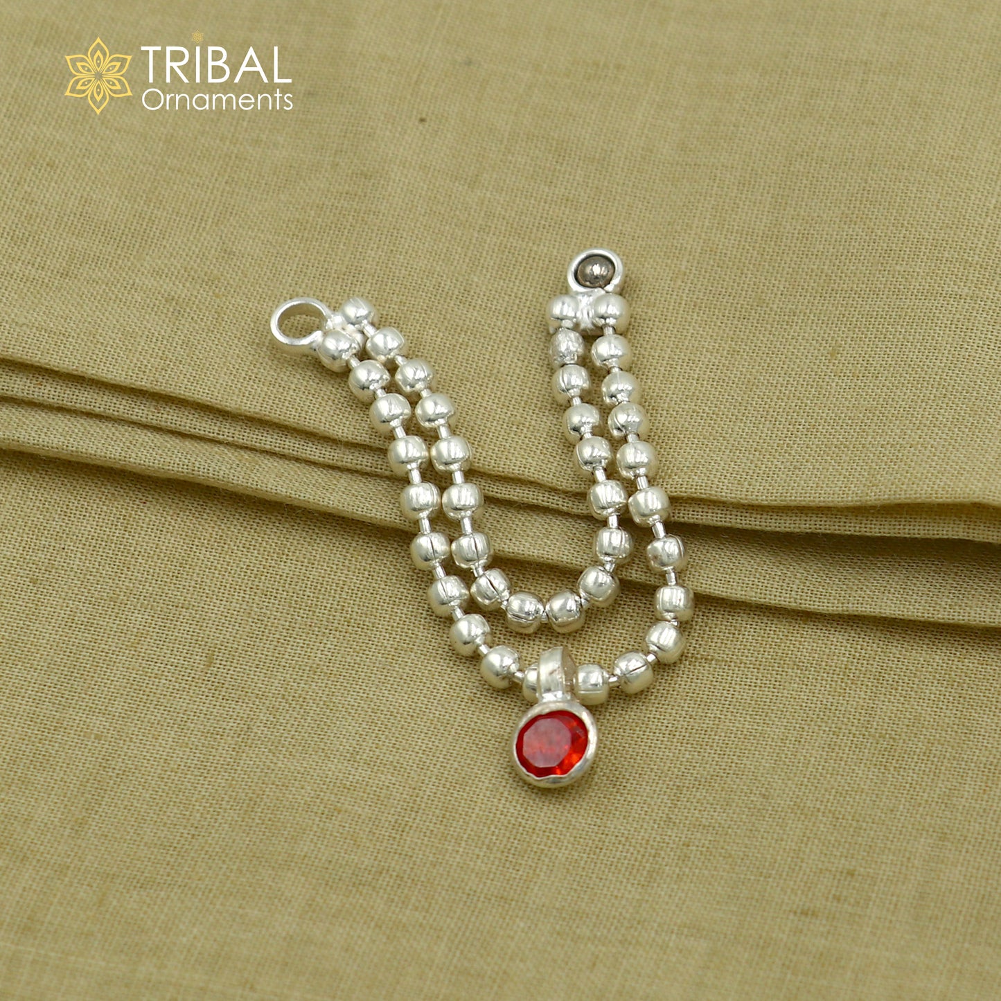 925 sterling silver 2 line beaded chain necklace for Lord Krishna Laddu Gopala jewelry set761