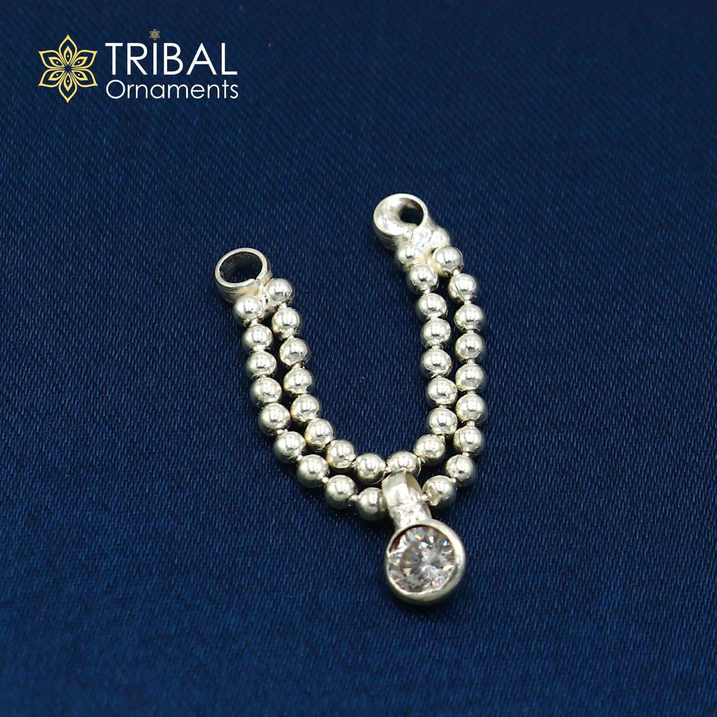 925 sterling silver 2 line beaded chain necklace for Lord Krishna Laddu Gopala jewelry set762