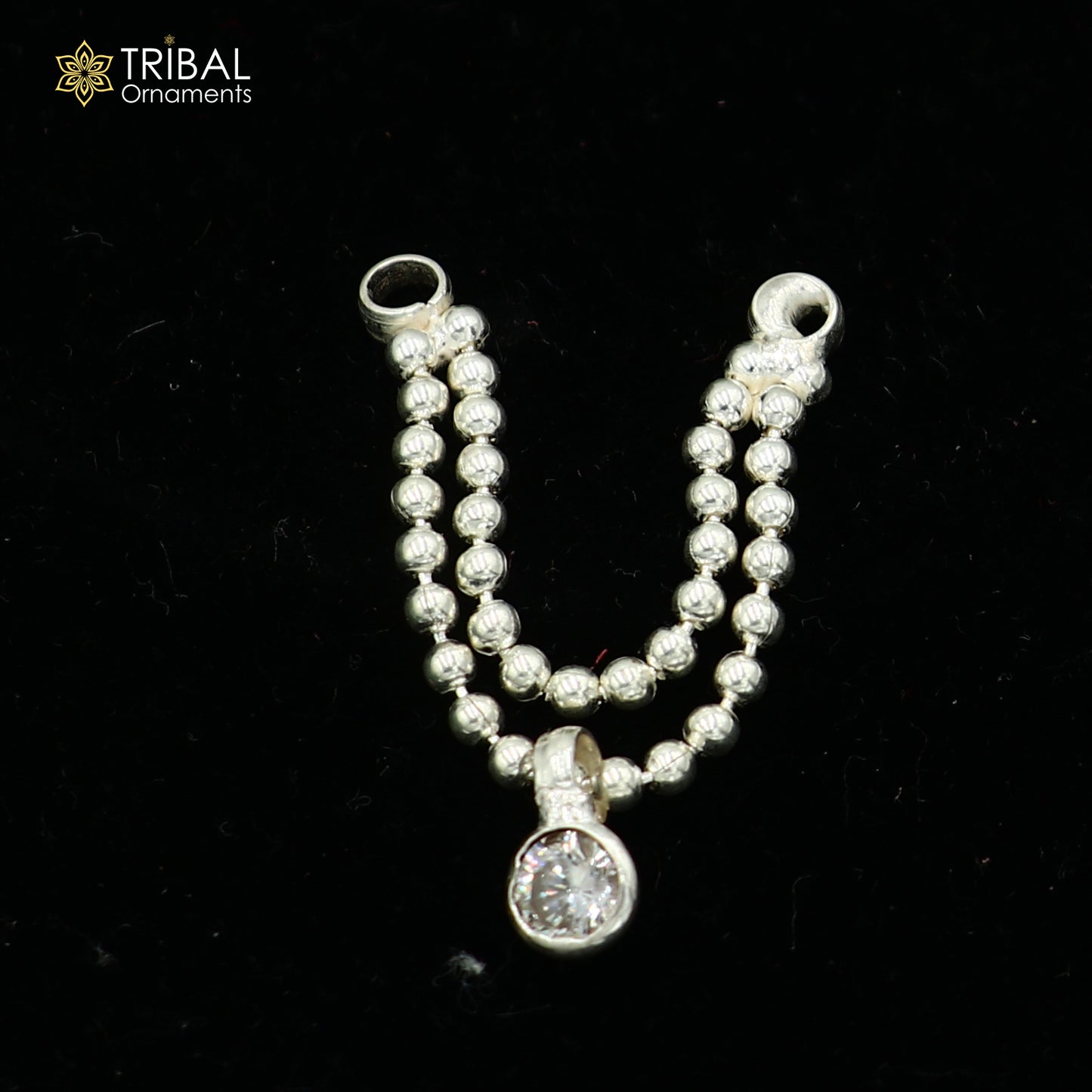 925 sterling silver 2 line beaded chain necklace for Lord Krishna Laddu Gopala jewelry set762
