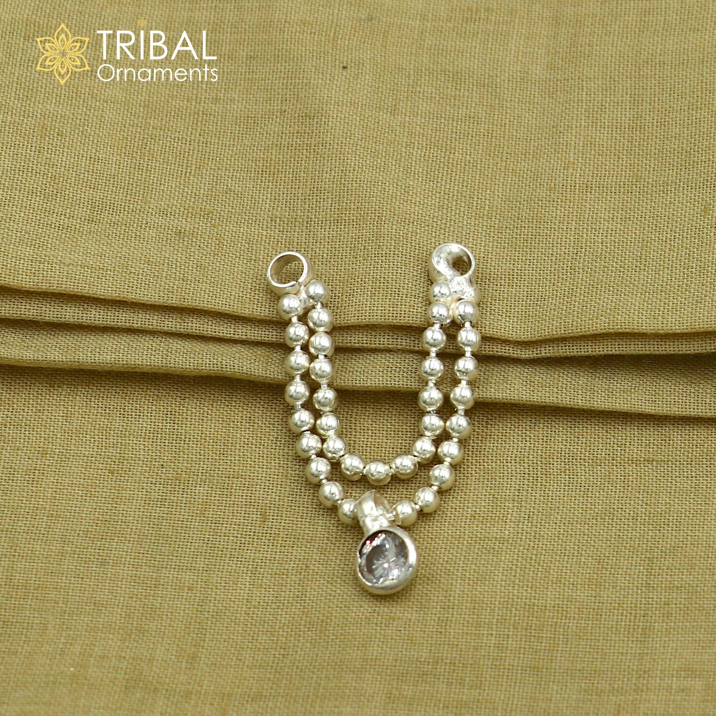 925 sterling silver 2 line beaded chain necklace for Lord Krishna Laddu Gopala jewelry set762