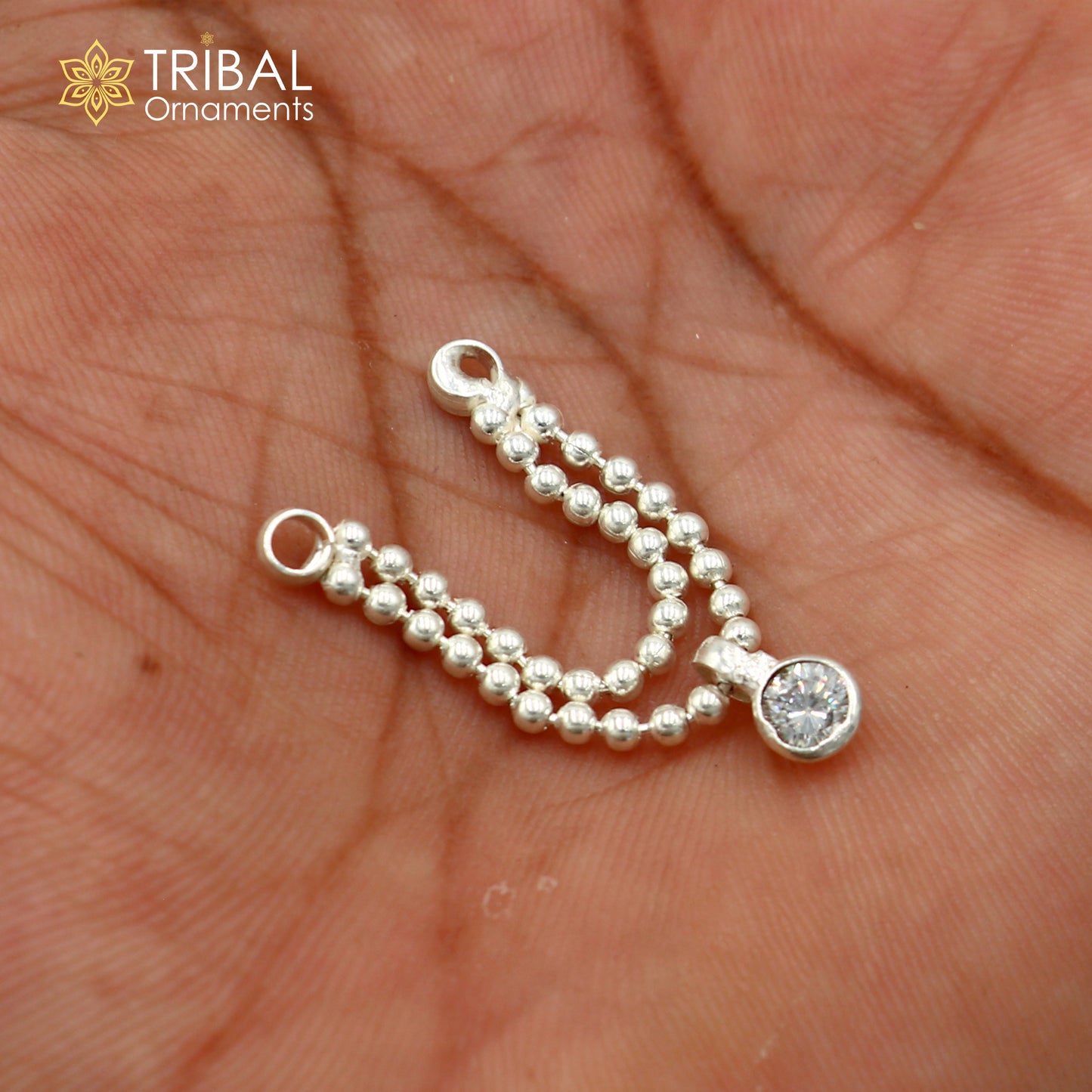 925 sterling silver 2 line beaded chain necklace for Lord Krishna Laddu Gopala jewelry set762