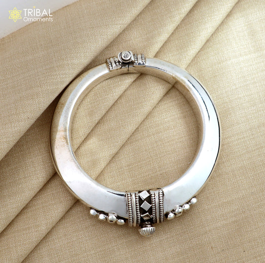 925 Sterling silver customized vintage design bangle kada tribal jewelry nsk918