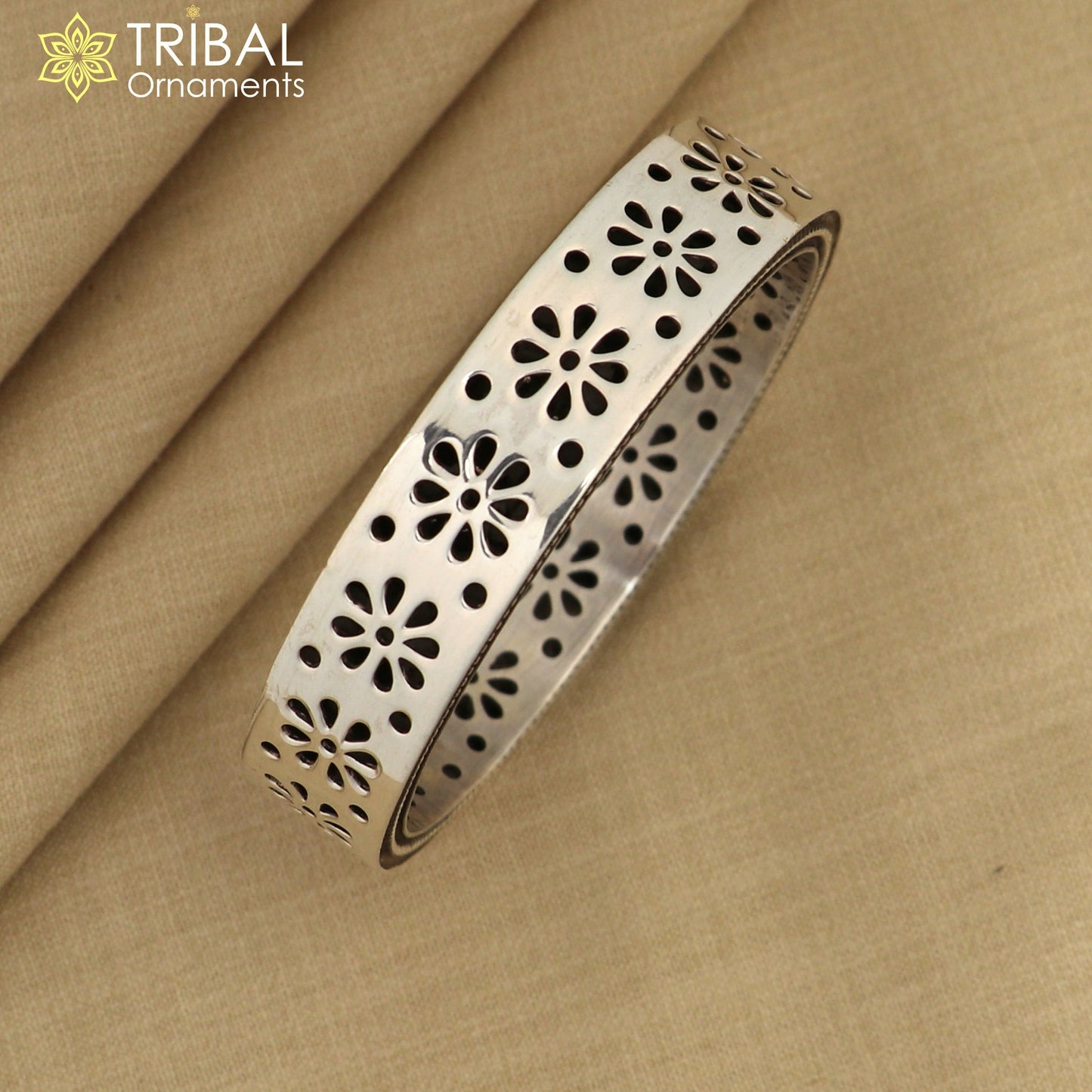925 sterling silver floral bangle bracelet, vintage design brides bangle jewelry ba116