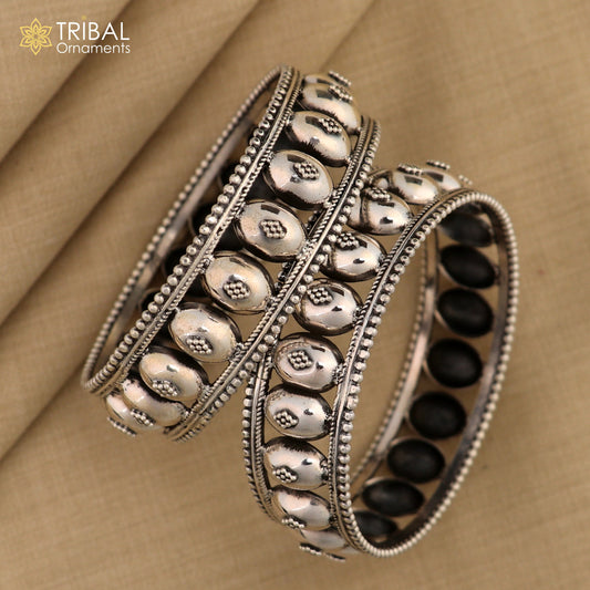 925 sterling silver handmade Gorgeous Vintage floral design bangle bracelet tribal ethnic jewelry best bride gifting jewelry nba313