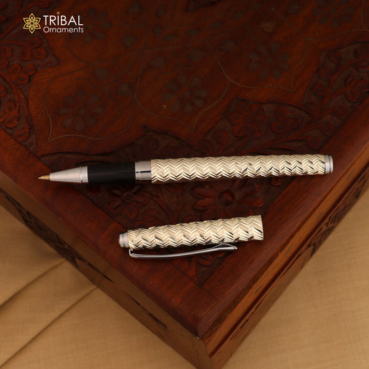 925 Sterling silver work writing ball pen, best silver gifting article from india art846