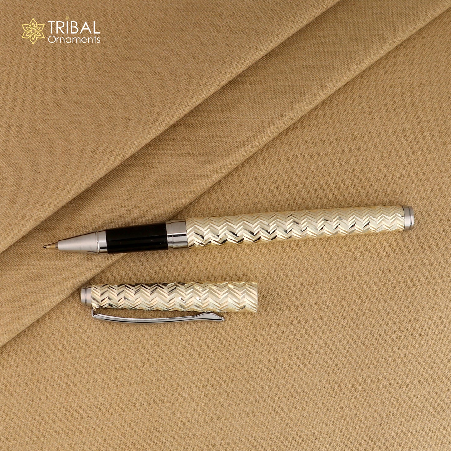 925 Sterling silver work writing ball pen, best silver gifting article from india art846