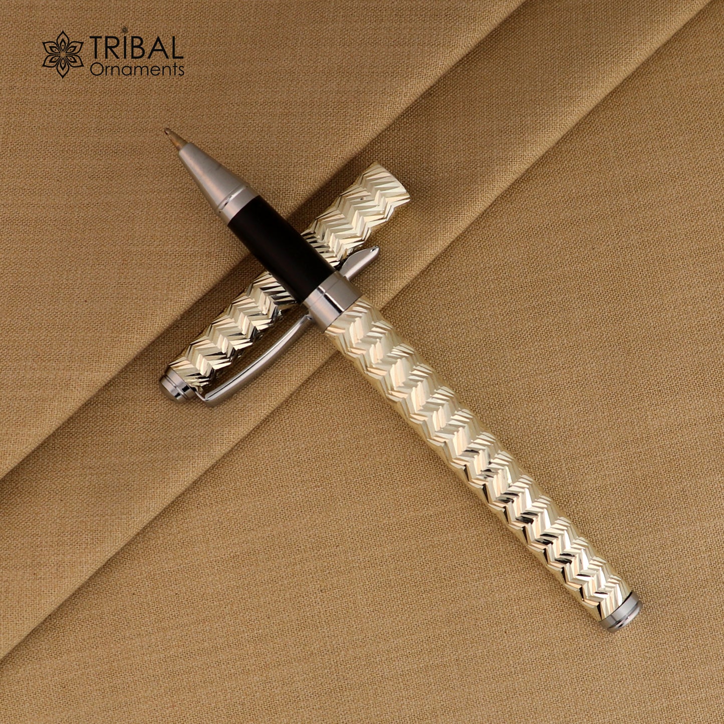925 Sterling silver work writing ball pen, best silver gifting article from india art846