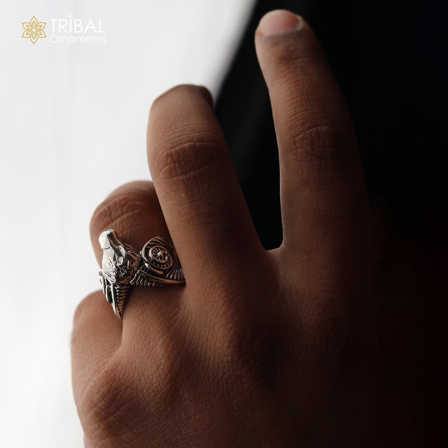 925 sterling silver aries zodiac design ring Jewelry sr766 - TRIBAL ORNAMENTS