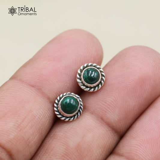 925 sterling silver gorgeous green onyx stone stud earring best unisex jewelry s1432