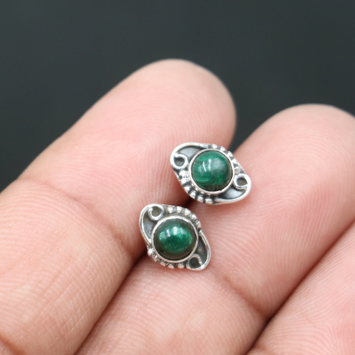 925 sterling silver gorgeous green onyx stone stud earring best unisex jewelry s1433