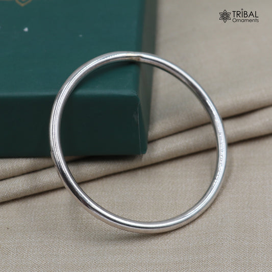 925 Sterling silver plain bangle kada for kids jewelry bbk218