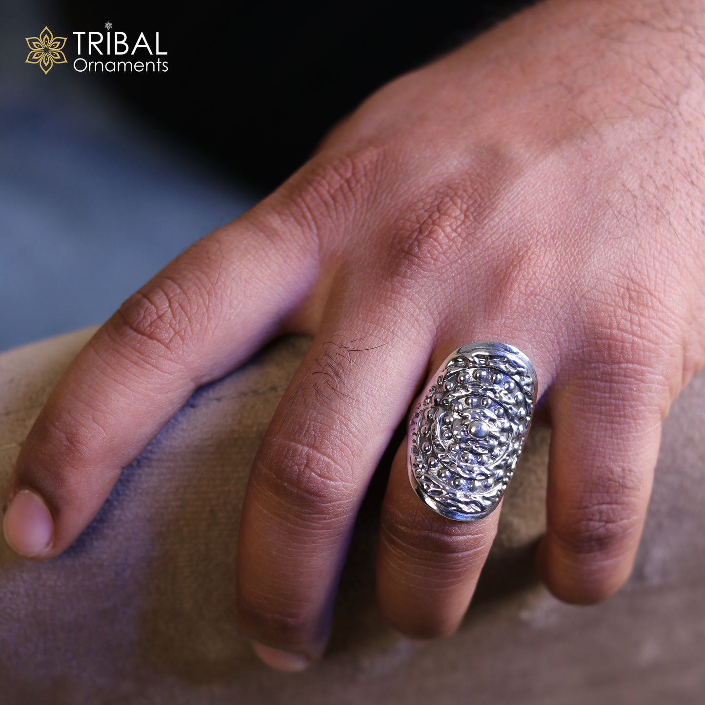 925 sterling silver heavy dome style ring men's Jewelry sr759 - TRIBAL ORNAMENTS