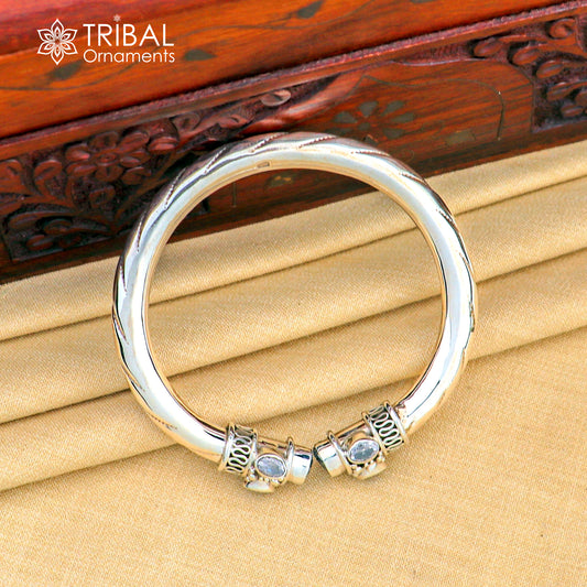 925 sterling silver customized flexible bangle bracelet, unique stylish best gifting bangle, blue turquoise stone jewellery nsk842