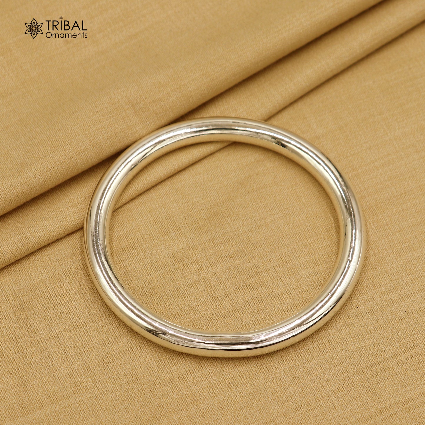 Solid 999 silver customized round plain bangle kada tribal jewelry nsk946