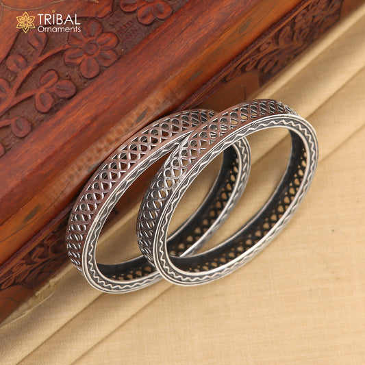 Exclusive functional 925 sterling silver unique style handmade bangle bracelet , best brides collection wedding NAVRATRI jewelry nba402