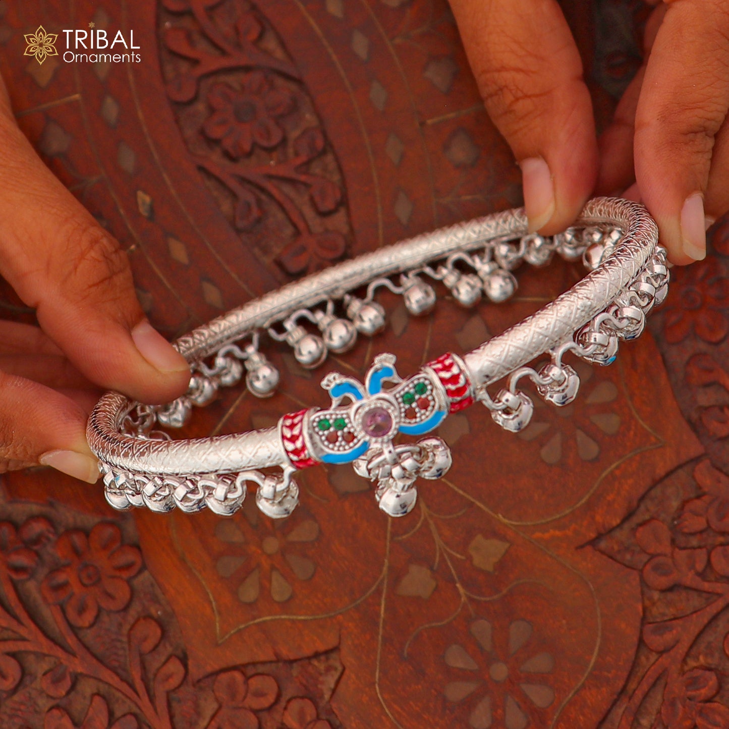 7 mm 925 sterling silver vintage design customized foot ankle bracelet with noisy bells kada jewelry nsfk154