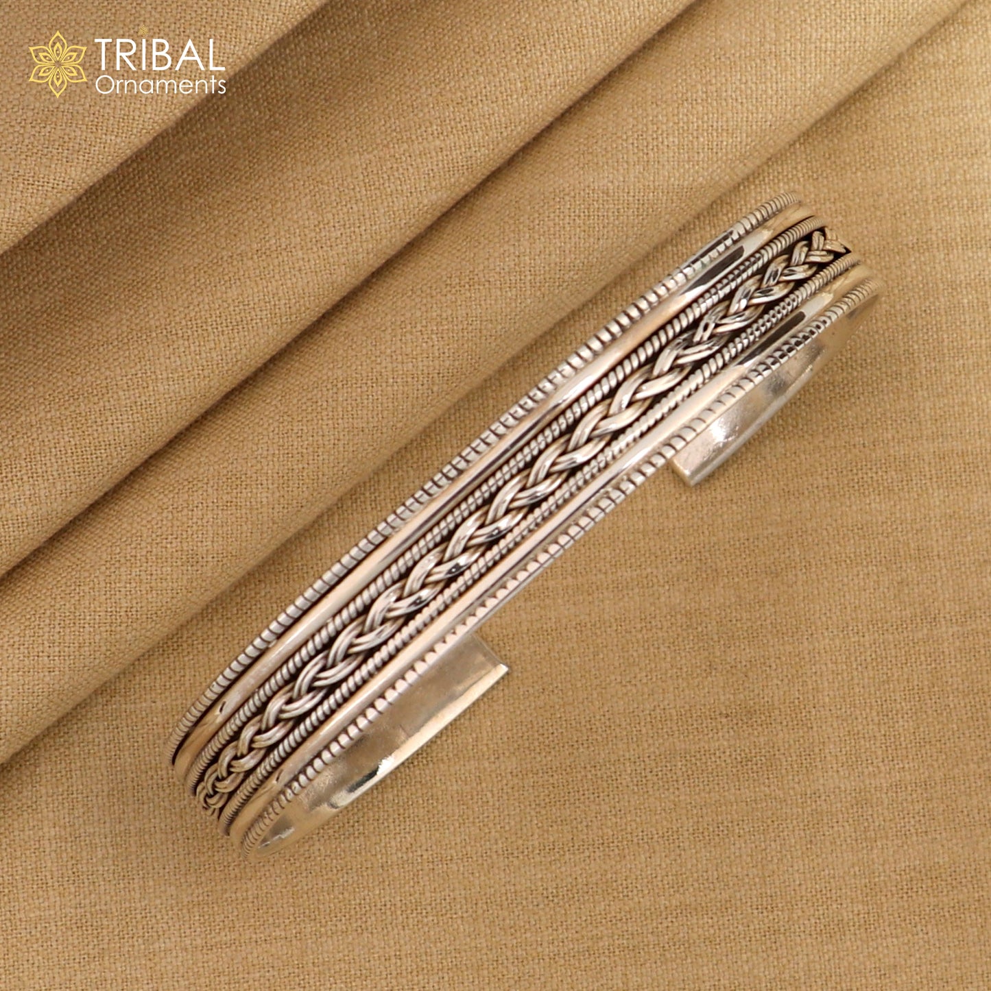 925 sterling silver vintage design handmade work cuff bangle bracelet kada cuff222