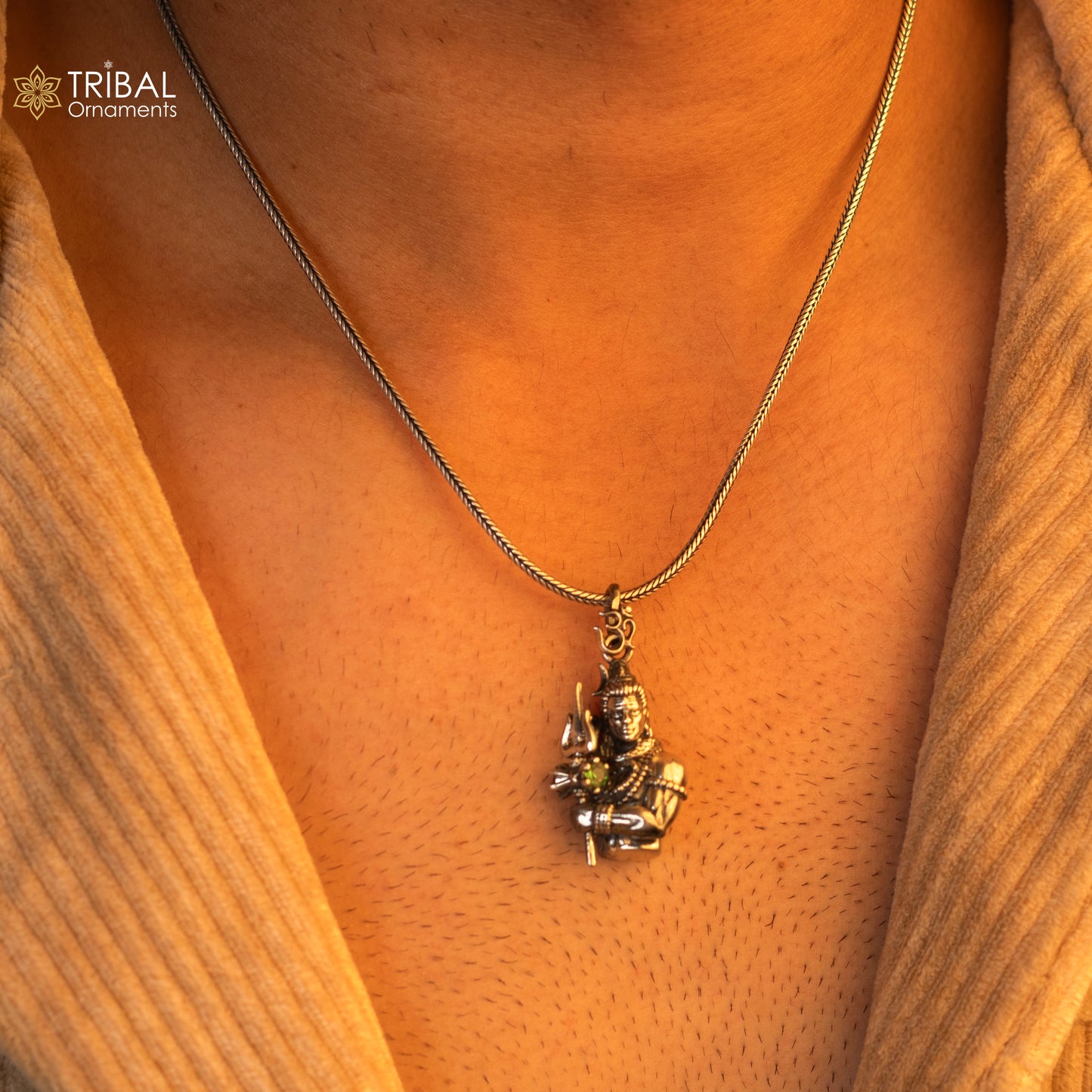 925 Sterling silver handmade lord maha deva( mahakal ) pendant,nsp882 - TRIBAL ORNAMENTS