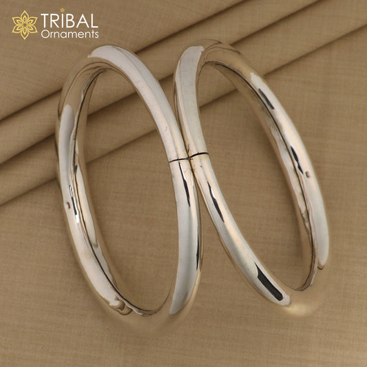 925 Sterling silver Handmade plain design indian traditional women's customized foot kada ankle kada bracelet tribal jewelry nsfk90