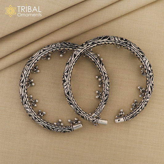 925 sterling silver chitai work fabulous handcrafted customized work vintage foot bracelet kada nsfk49