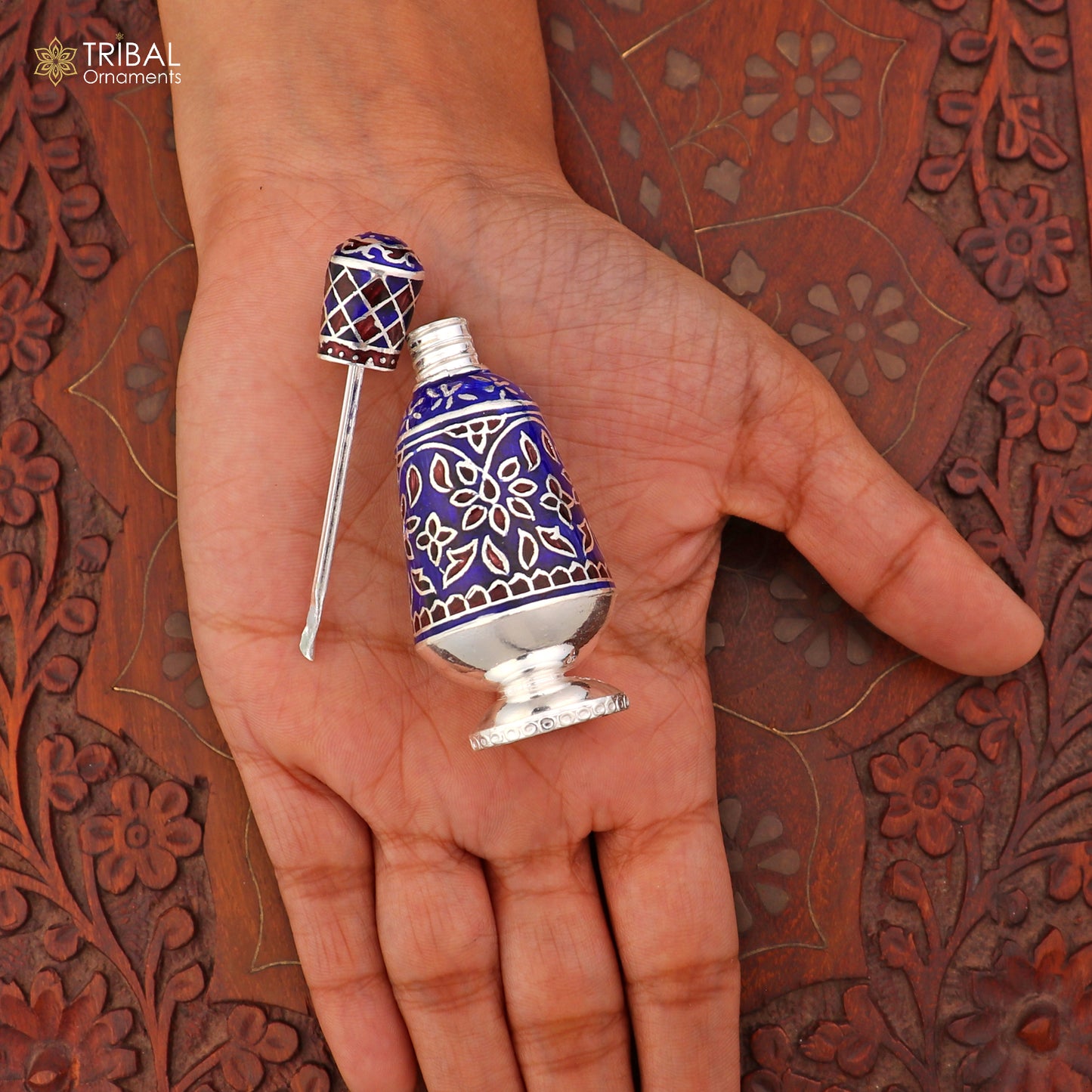 925 Sterling silver fabulous meenakari trinket box, container box, casket box, sindoor box, enamel work customized box stb893