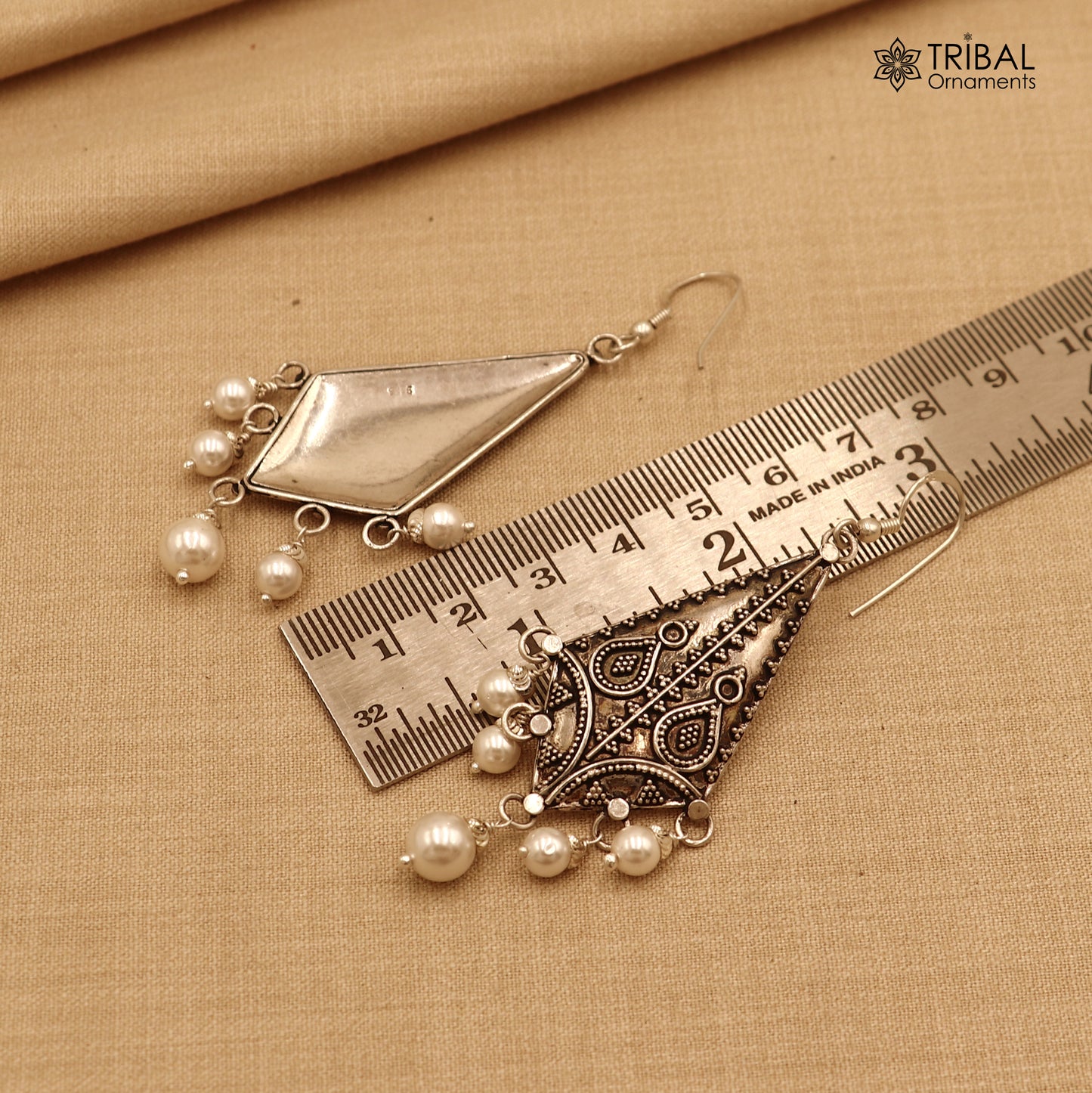 925 sterling silver ethnic vintage style traditional drop dangle earring ear745