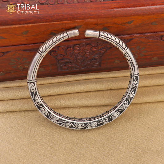 925 sterling silver Vintage design chitai work foot kada ankle bracelet tribal ethnic silver jewelry nsfk101