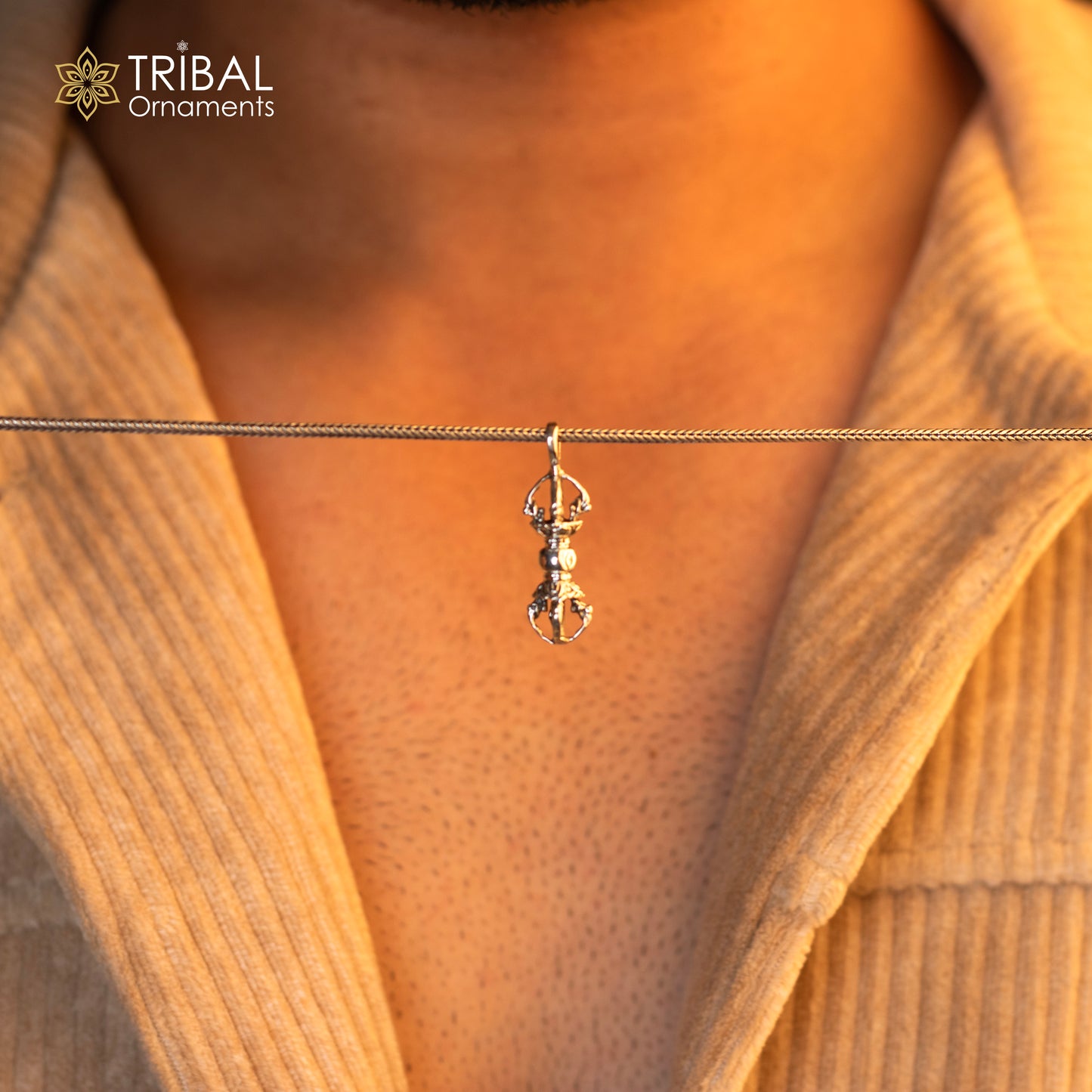 925 Sterling silver unique design Men Vantage Crafts Vajra Lucky Pendant best gifting jewelry NSP746/ps77 - TRIBAL ORNAMENTS