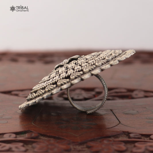 925 sterling silver round flower design ring tribal ethnic Jewelry sr831
