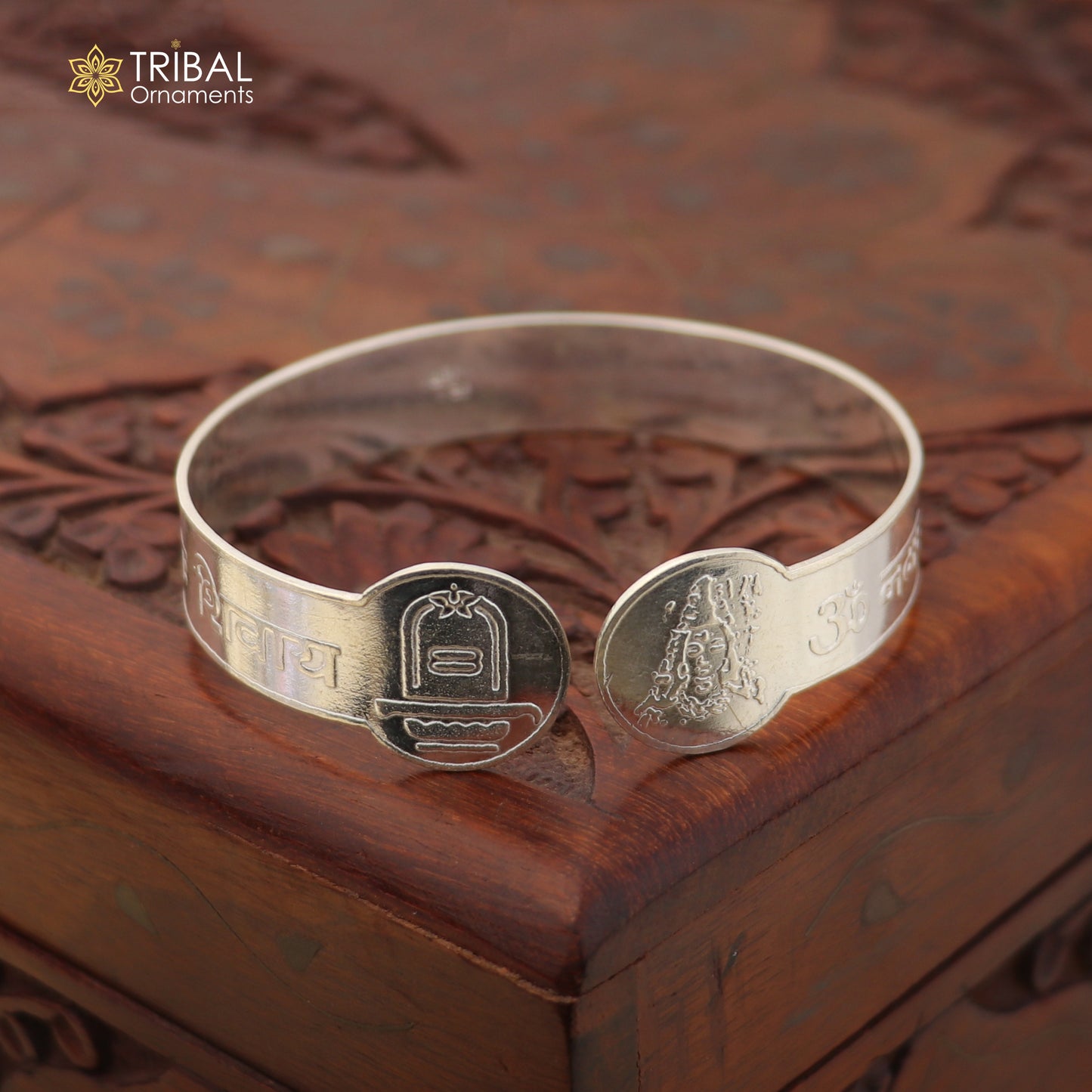 925 sterling silver Om Namah Shivay Mantra bangle cuff kada for unisex jewelry cuff260