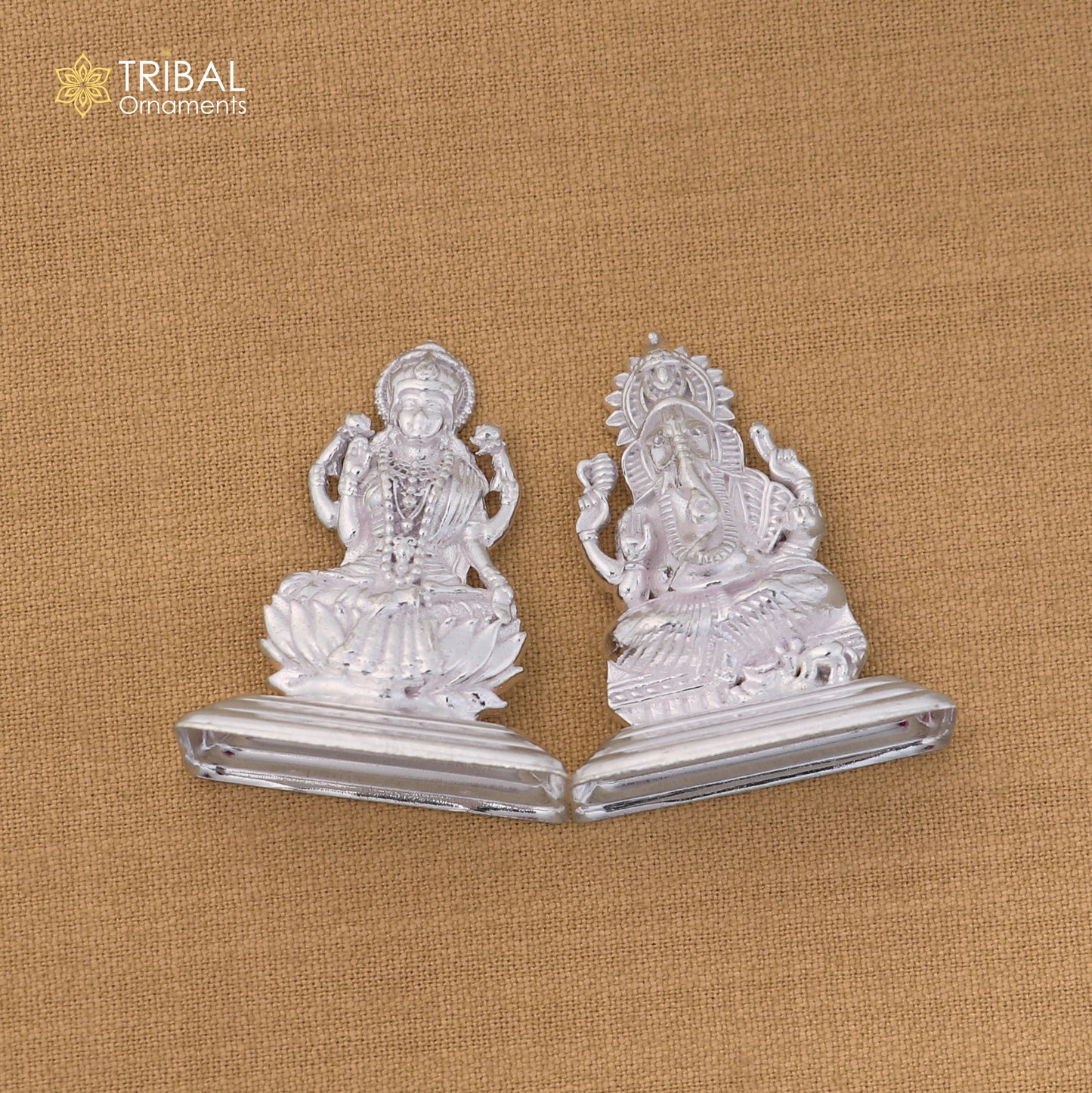 925 Sterling silver God Ganesha with laxmi ji Murti Statue figurine, puja articles su1428