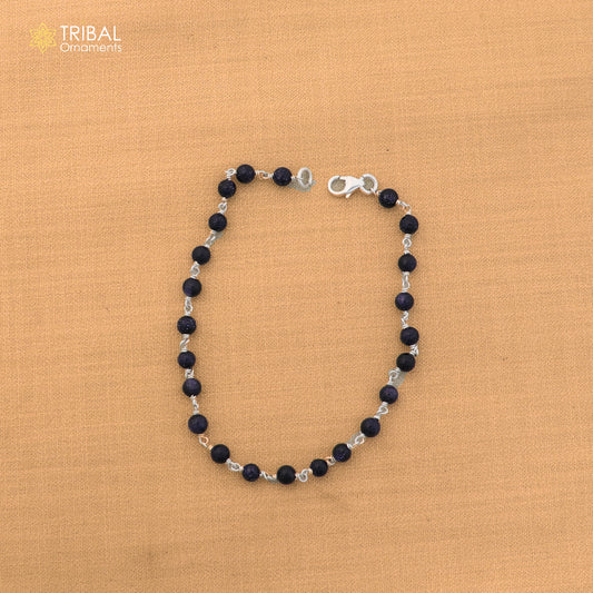 925 Sterling silver sand stone beads bracelet for unisex jewelry sbr802