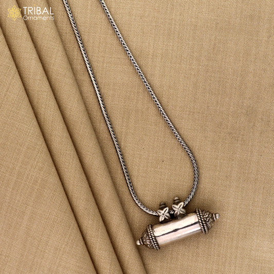 925 Sterling silver vintage design amulet box pendant ,mantra box, silver tabiz nsp851