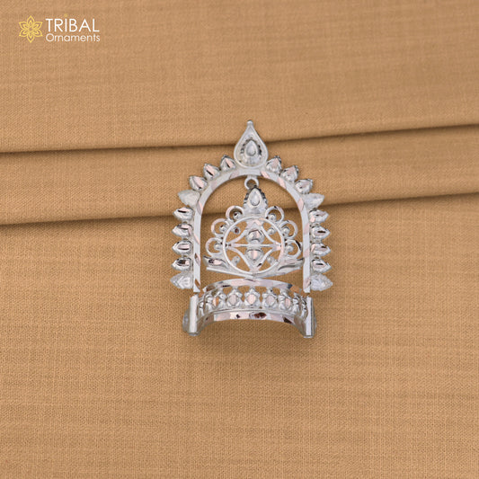 925 sterling silver vintage design krishan Mukut amazing goddess crown home temple art sm59