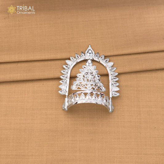 925 sterling silver vintage design krishan Mukut amazing goddess crown home temple art sm60
