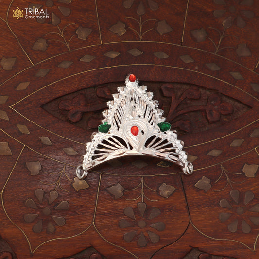 925 sterling silver vintage design krishan Mukut amazing goddess crown home temple art sm61