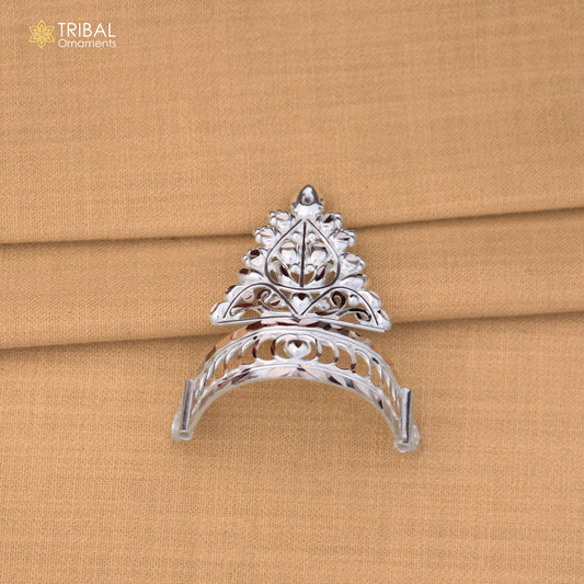 925 sterling silver vintage design krishan Mukut amazing goddess crown home temple art sm62