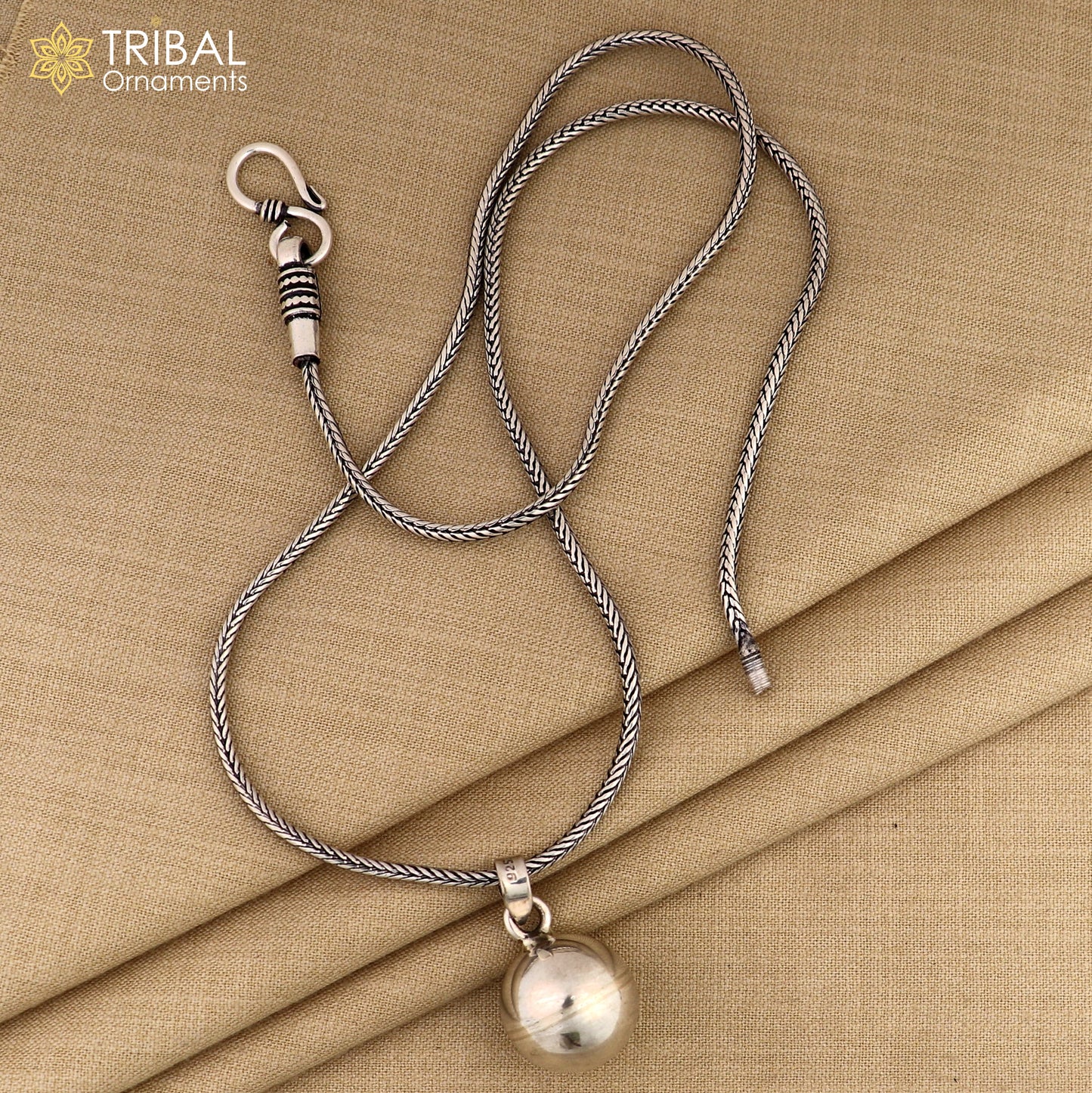 925 sterling silver ball design pet cat jingling Pendant tribal jewellery nsp1062